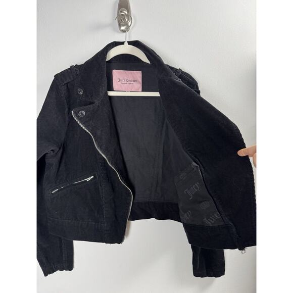 Juicy Couture Corduroy Crop Moto Jacket Retro Y2K Country Western Casual XL - Picture 5 of 6